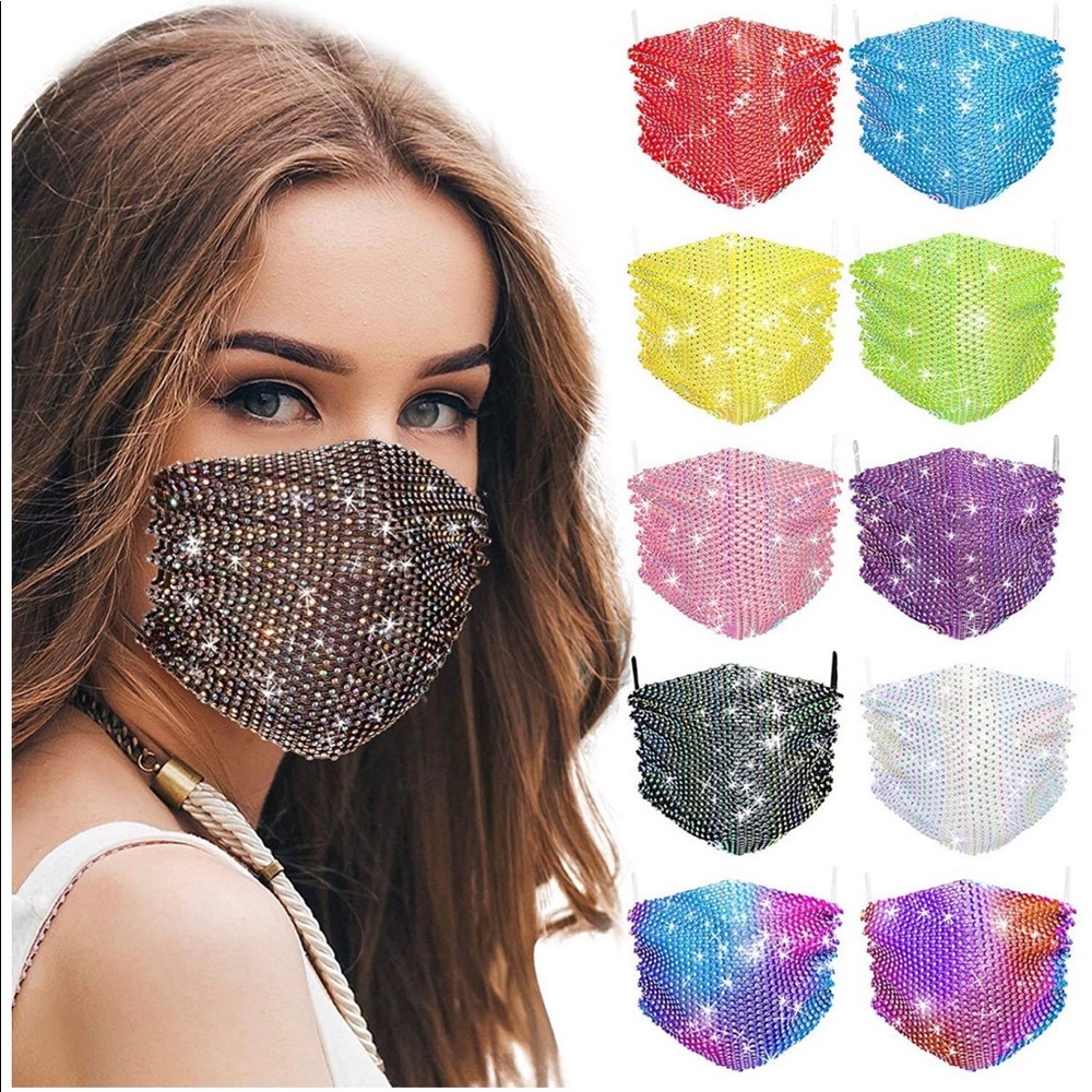 2/$15 Rhinestone Face Mask - Picture 7 of 7